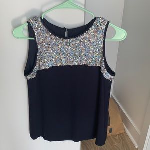 Sequin navy top
